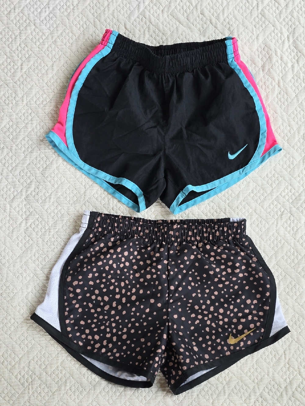 Bundle Nike Dri-FIT Athletic Shorts - Black White & Gold. Black Blue & Pink